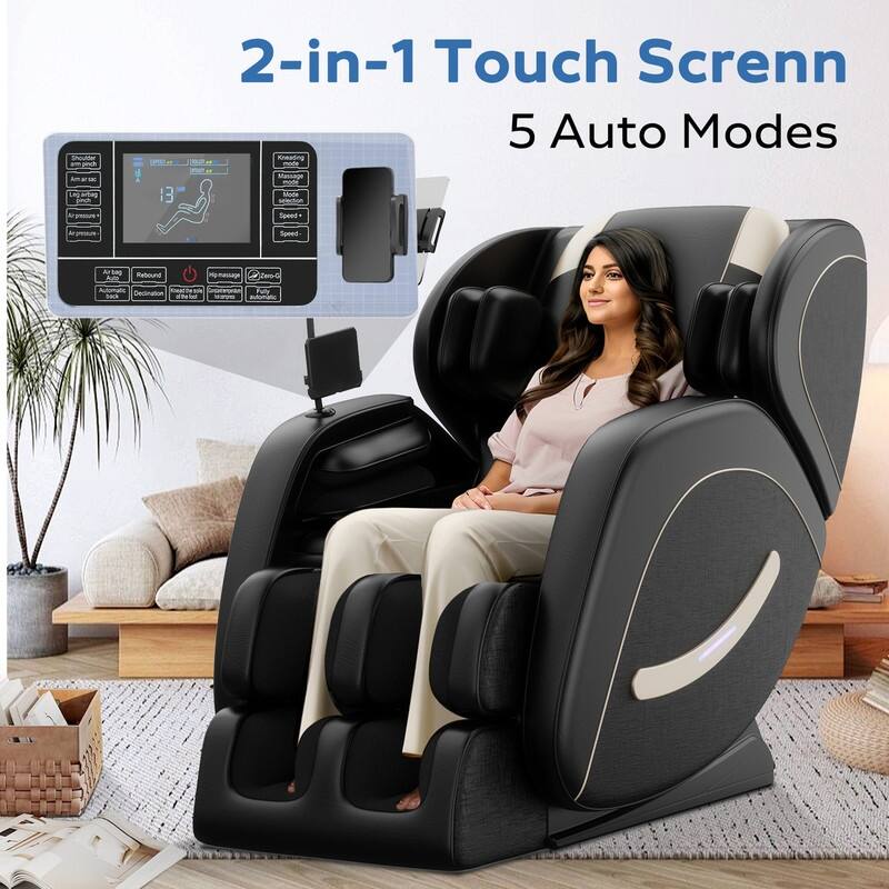 Zero Gravity Massage Chair w/8 Massage Rollers and Full-Body Air Pressure, Living Room Home Spa Recliner
