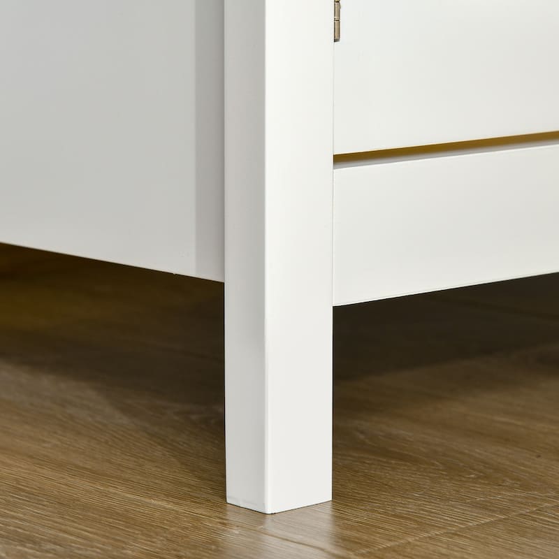 HOMCOM Kitchen Storage Sideboard Cabinet with Open Shelf, Glass Door Cabinet and Adjustable Shelves
