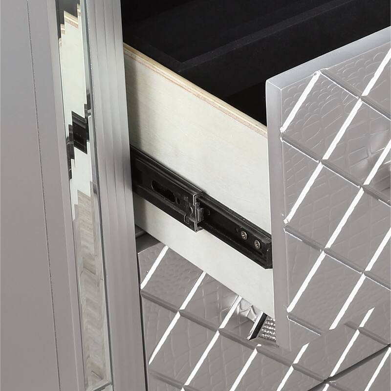 Seleena Glam Silver Solid Wood 5-Drawer Chest by Furniture of America