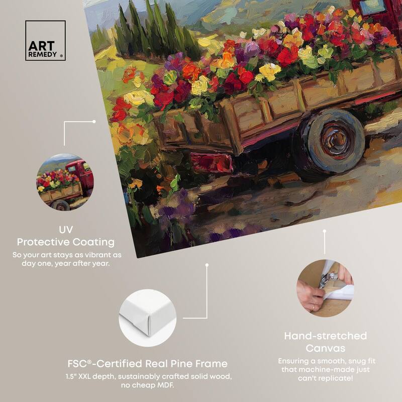 Flowers in Transit I Canvas by Art Remedy, Gallery Wrapped