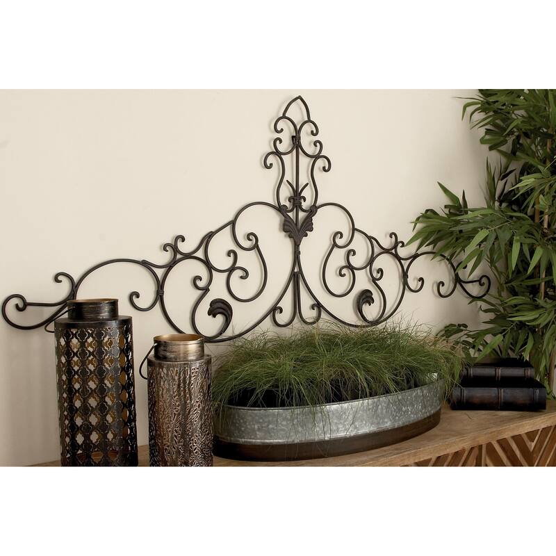 Brown Metal Scroll Home Wall Decor - Brown