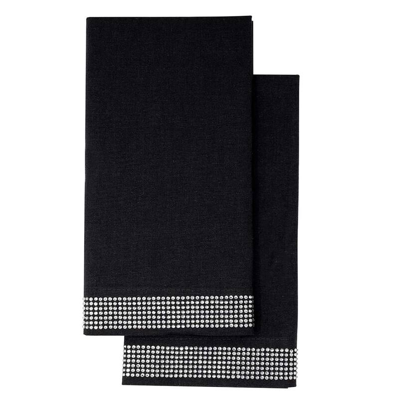Sparkles Home Rhinestone Napkin (Set of 2) - N/A - Black