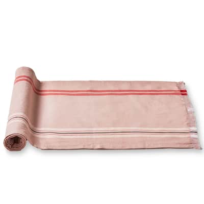 Lavender and Honey Stripe Table Runner Cotton Machine Washable 72x16 inches Perfect for Spring and Summer Decor