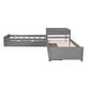preview thumbnail 54 of 70, L-shaped Platform Bed with Trundle and Drawers Linked with built-in desk
