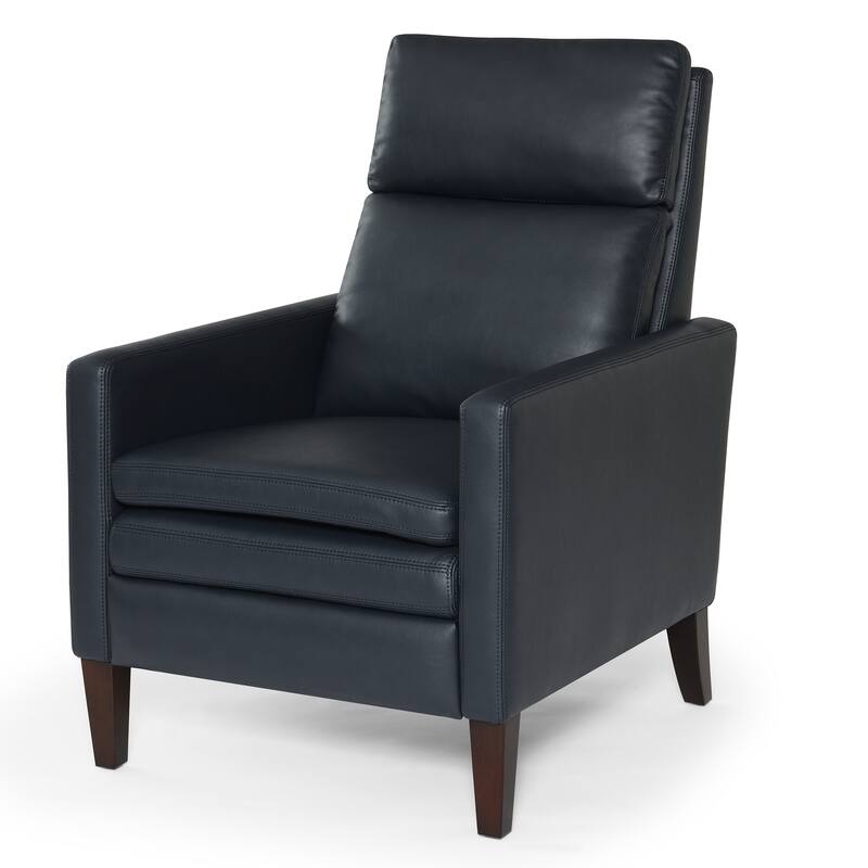 Vaughn Burnished Brown Faux Leather Push Back Recliner