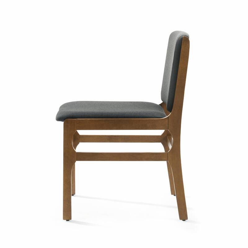 Set of 2, Contemporary Upholstered Dining Chair Set with Rubberwood Frame