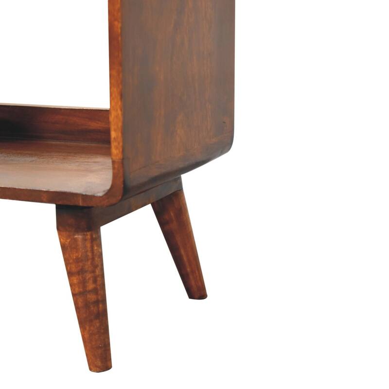 HomeRoots 39" Brown Solid Wood Enclosed and Open Storage TV Stand - 39.40 in. x 19.70 in. x 13.80 in.