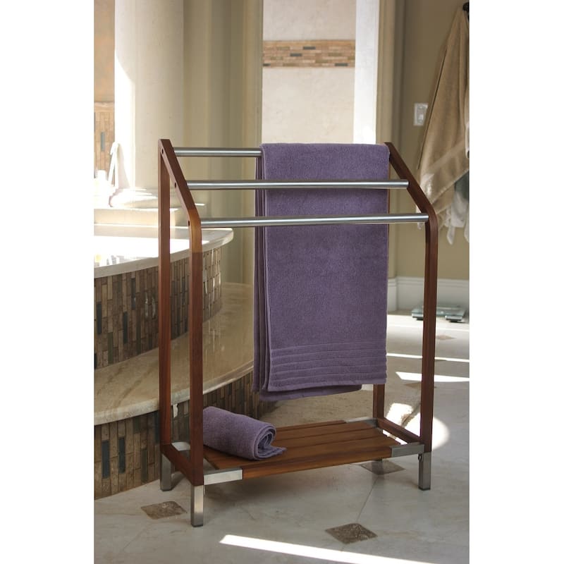 The Original Sula Versatile Teak & Stainless Towel Rack