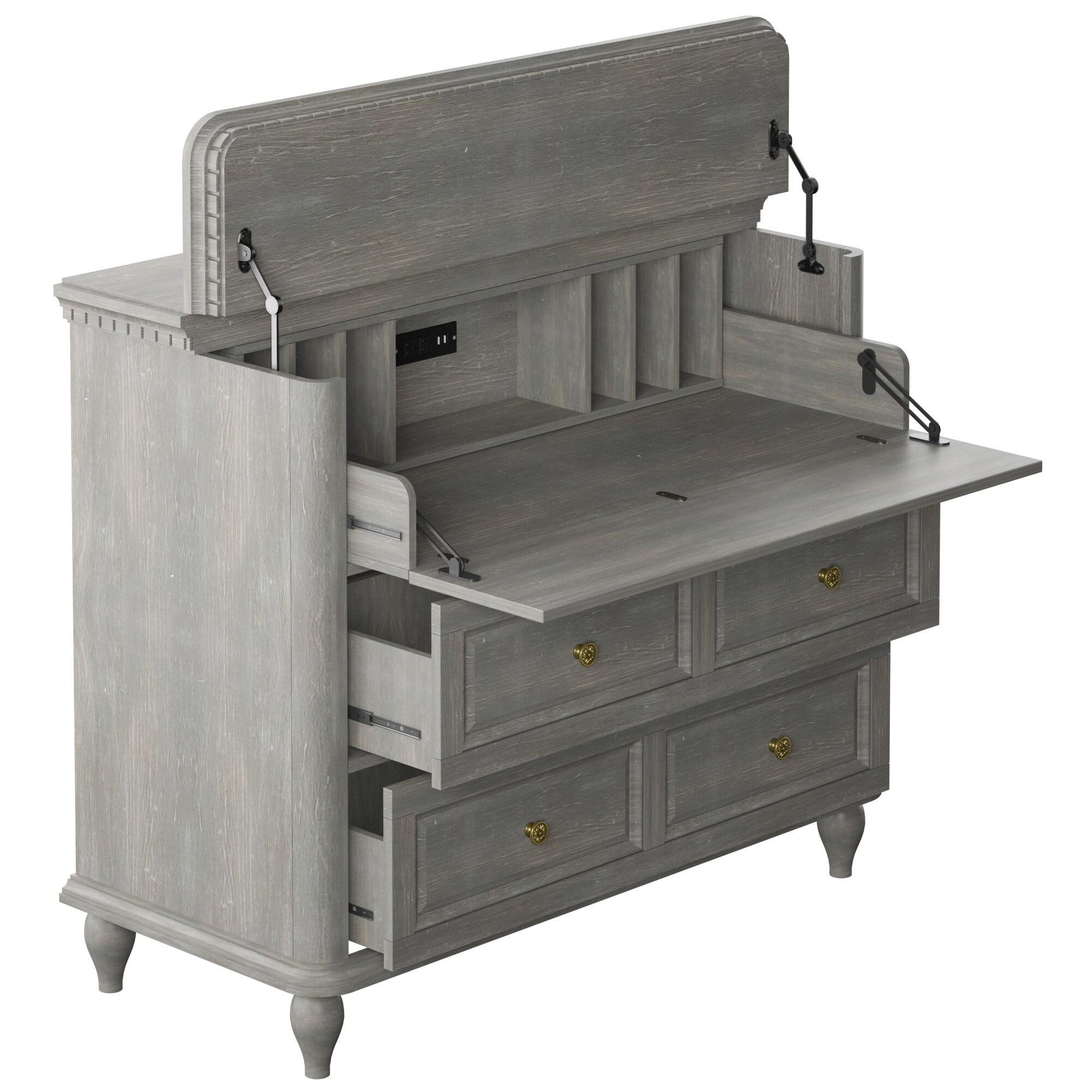Collection 1 integrated charging station secretary desk discount