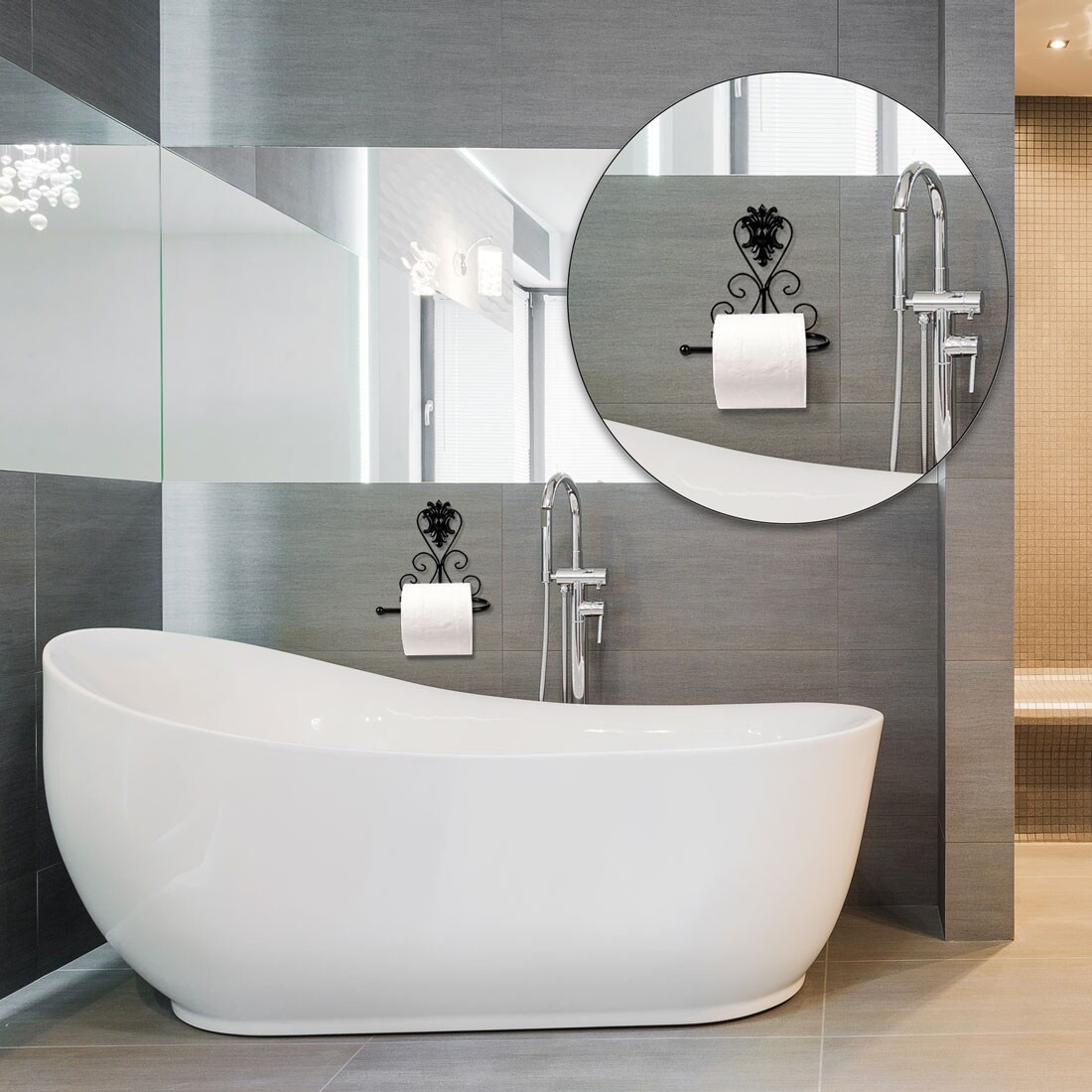 Shop Toilet Paper Roll Holder Bathroom Wall Rack Stand For