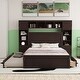 preview thumbnail 6 of 52, Modern Platform Bed with Integrated Cabinet and Drawers Espresso - Queen