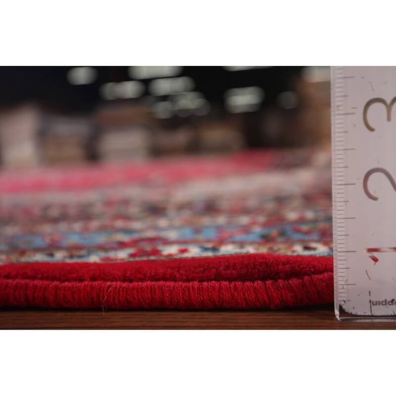 Traditional / Floral Red Kashan Turkish Rug Machine-Made Carpet - 9'7" x 12'11"