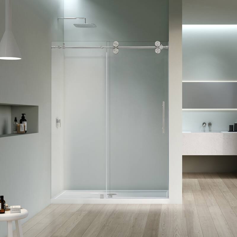 Altair Lazaro Single Sliding Frameless Shower Door with Clear Glass