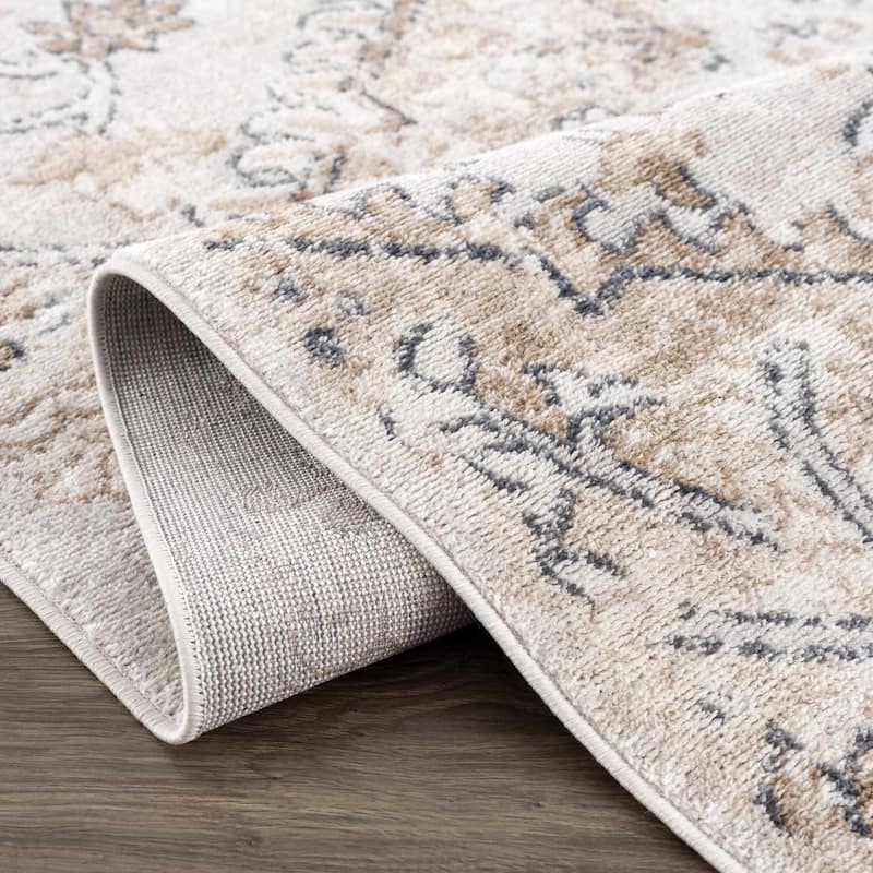 Hauteloom Leonora Hallway, Kitchen Runner Rug - Pale Pink, Plum, Peach - 2'7" x 10'
