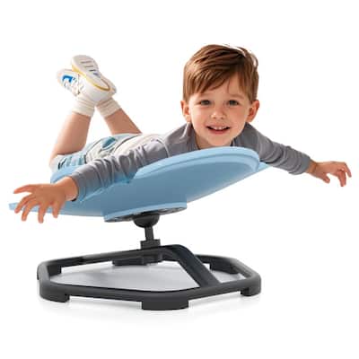 PP Spinning Sensory Swivel Chair with Metal Base and Elephant Design for Kids - 21" L x 19.5" W x 10" H