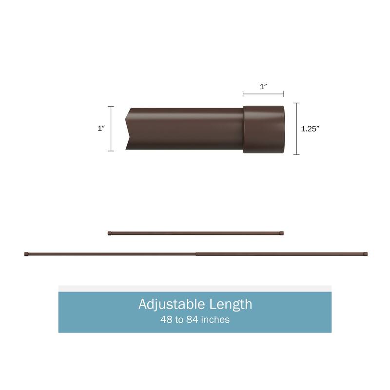 1-Inch Decorative End Cap Style Finial Curtain Rod by Lavish Home