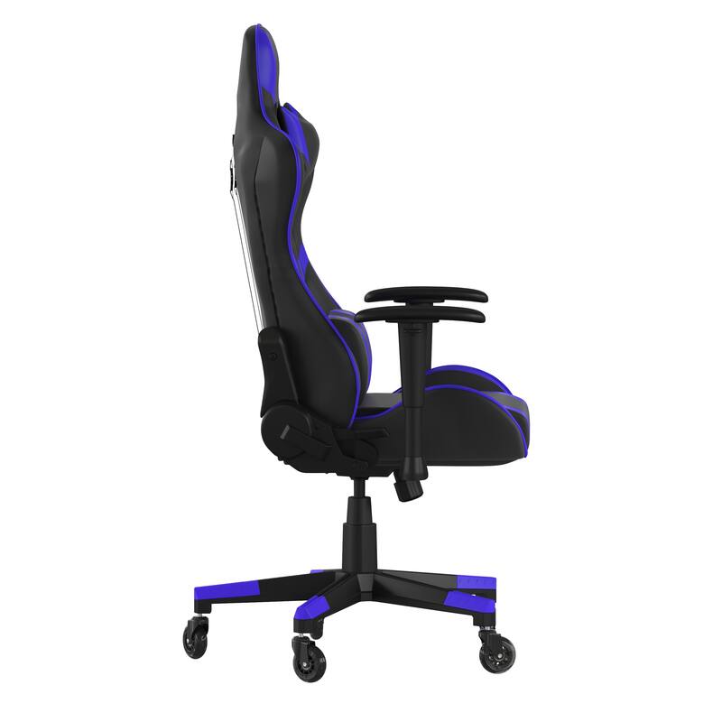 Office Gaming Chair with Roller Wheels & Reclining Back