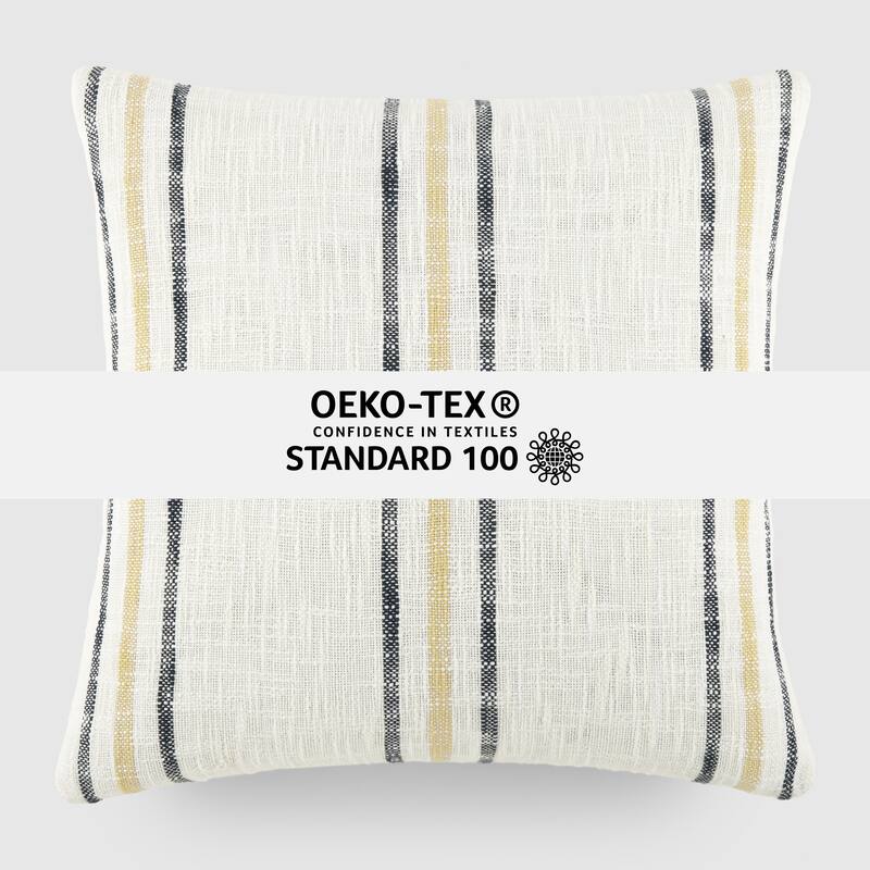 Yarn-Dyed Cotton Decor Throw Pillow in Framed Stripe