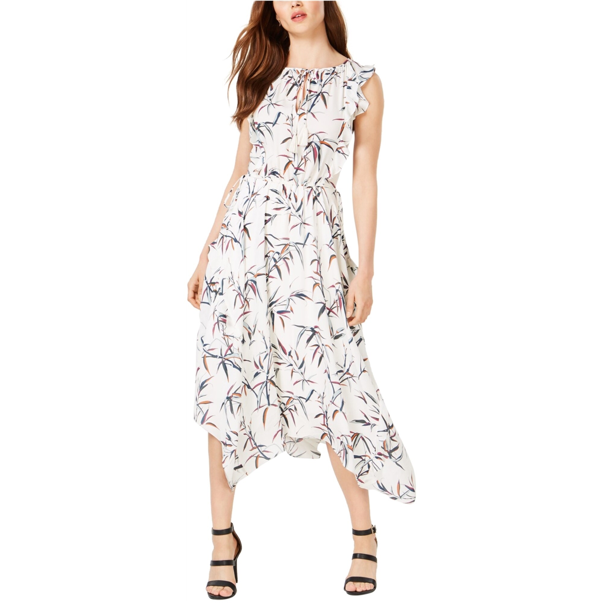 Rachel Zoe Womens Pippa Printed Midi Asymmetrical Dress,, Multicoloured, 4  - Bed Bath & Beyond - 41853380