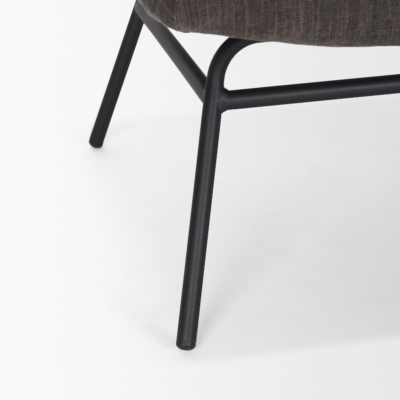 Nora Charcoal Fabric w/ Matte Black Metal Legs Accent Chair - 30.8L x 25.4W x 31.9H