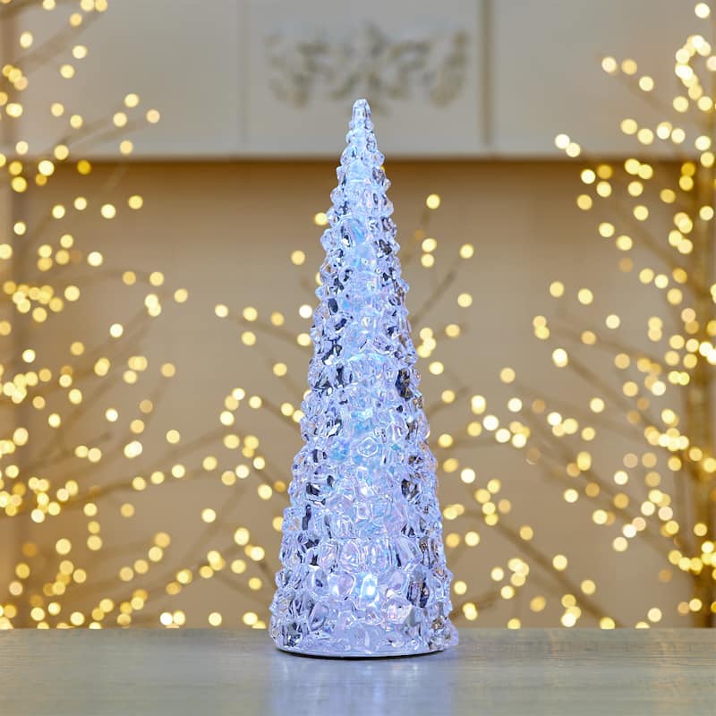 Iridescent LED Pine Tree 17.5"H - N/A