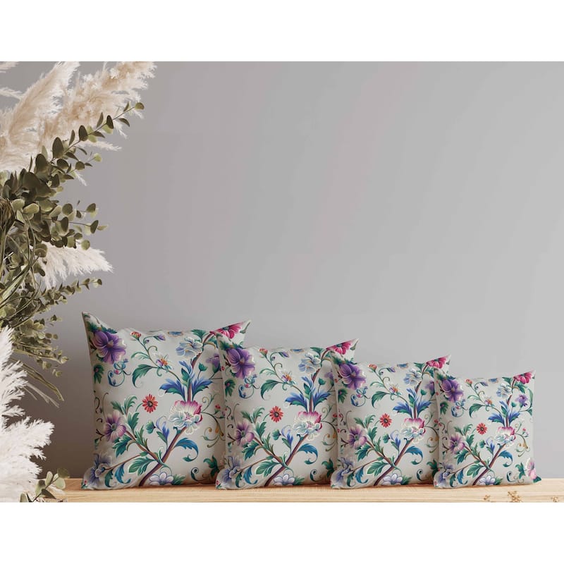 Nature's Palette Indoor/Outdoor Reversible Throw Pillow Green and Blue