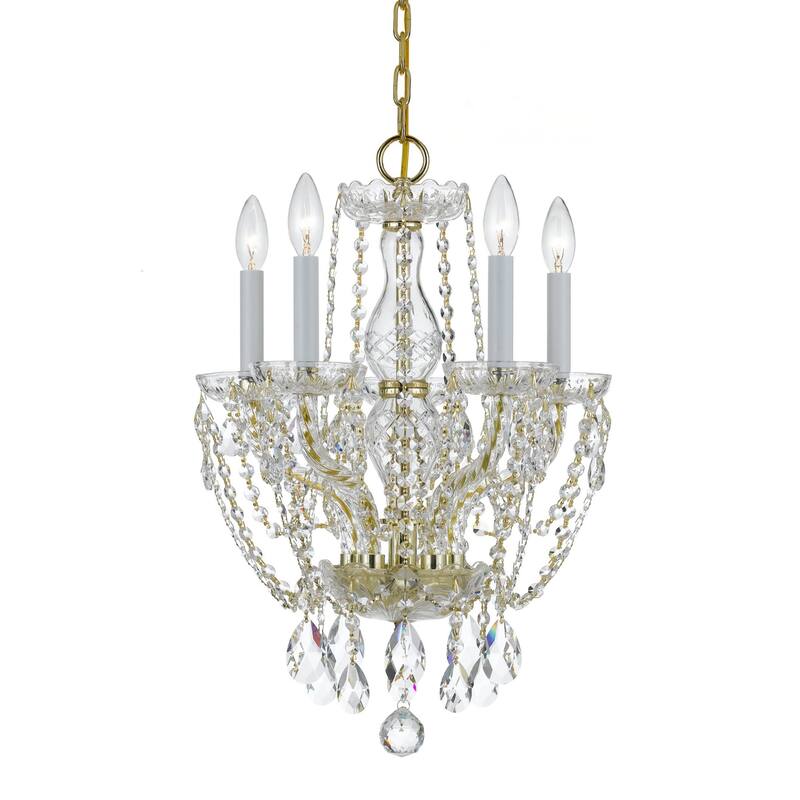 Crystorama Lighting Group Traditional Crystal 5 Light 14" Wide - Polished Brass
