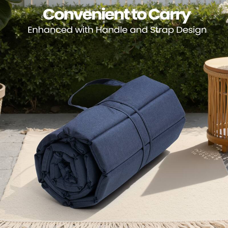 Pellebant Outdoor Chaise Lounge Cushions Patio Lounger Pad with Straps