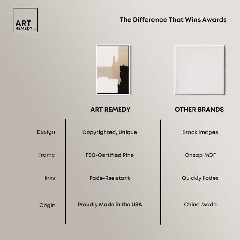Beige and Black III Canvas by Art Remedy