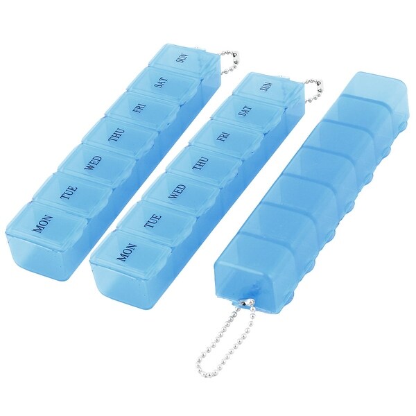 Plastic 7 Slot Drug Tablet Medicine Container Case Travel Pill Planning Box 3pcs