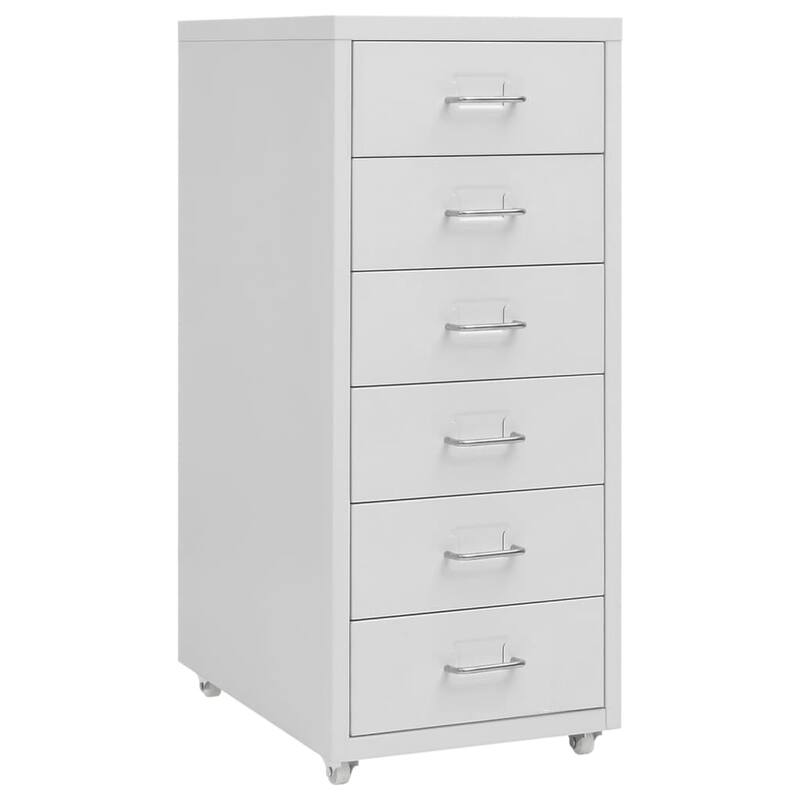 vidaXL Mobile File Cabinet Metal Medium Mobile File Cabinet - Gray