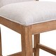 preview thumbnail 11 of 13, Set of 2 Beige Wood Frame Counter Height Bar Stool Fabric Accent Chair