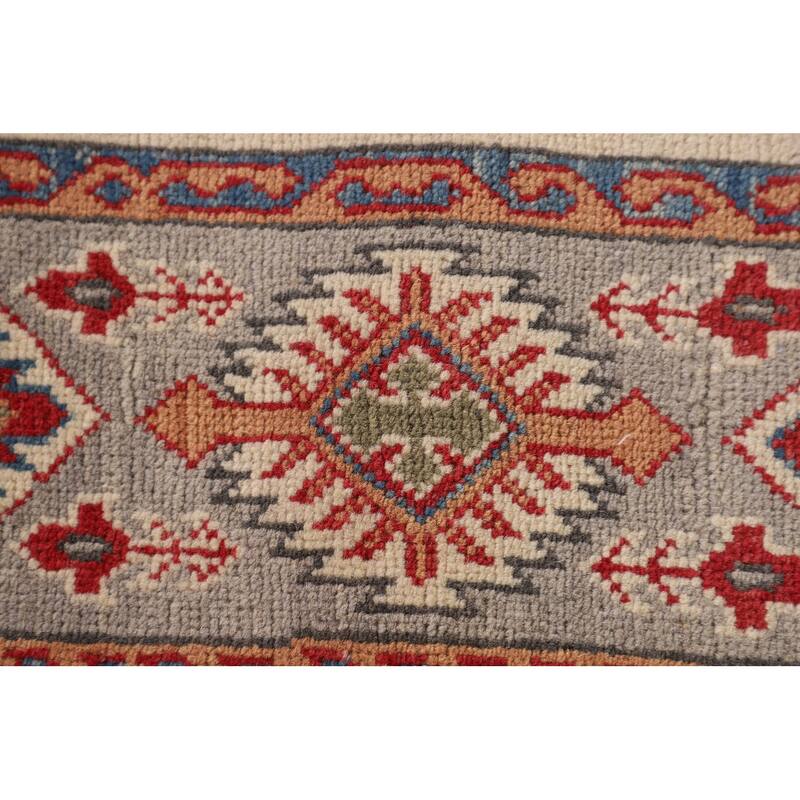 Kazak Oriental Accent Rug Handmade Beige Wool Carpet - 3'3"x 5'1"