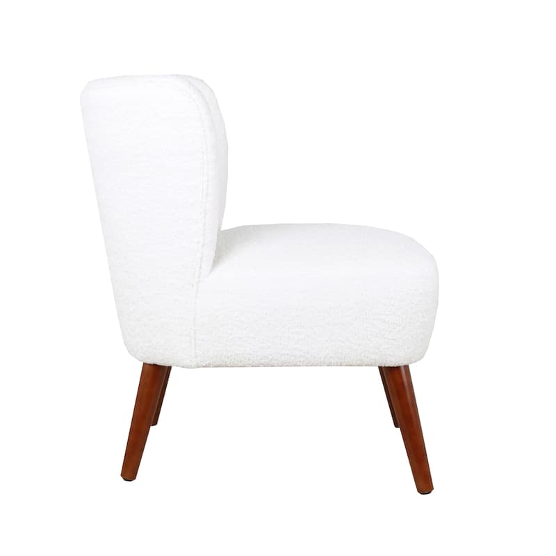 Porthos Home Hayle Sherpa Fabric Slipper Accent Chair with Rubberwood Legs