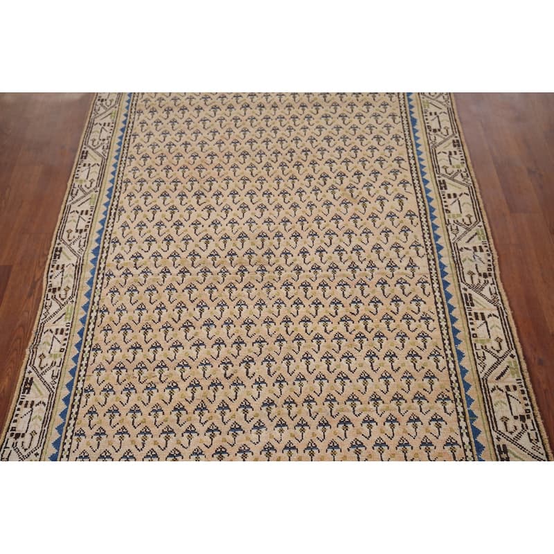 All-Over Boteh Botemir Foyer Rug Hand-Knotted Wool Carpet - 3'9" x 6'3"