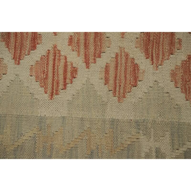 Hand Woven Oriental 100% Wool Carpet Southwestern Tribal Multi-Colored Kilim Runner Rug - 7' 9'' X 2' 0''