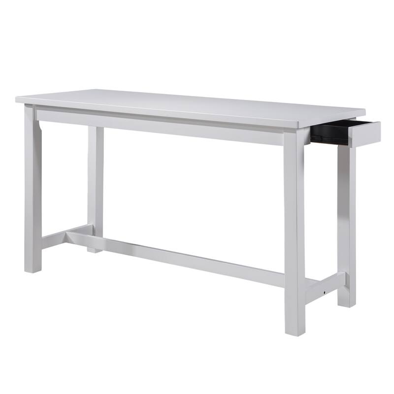 4pc Counter Height Dining Set Counter Height Table w Drawer Built-in USB Ports Power Outlets and 3 Stools Casual