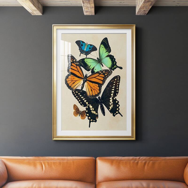 Collaged Butterflies I Premium Framed Print Ready to Hang Bed Bath