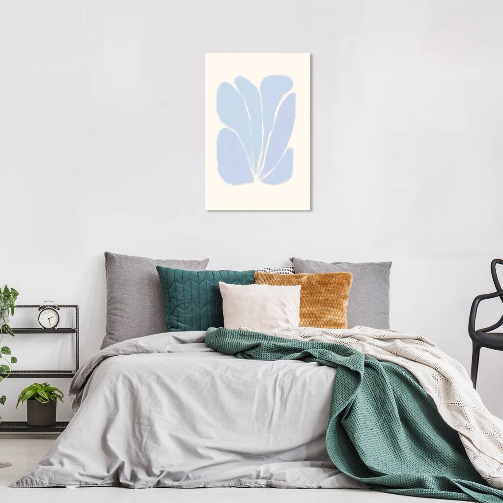 Wynwood Studio Floral and Botanical From my Chalkboard II Blue and Pastel Blue Modern & Contemporary Wall Art Canvas Print