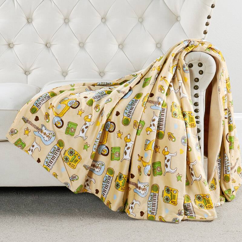 Printed Microplush Novelty Throw