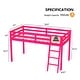 preview thumbnail 34 of 57, Espresso Wood Junior Loft Bed with Stairs for Adults, Kids and Young Teens