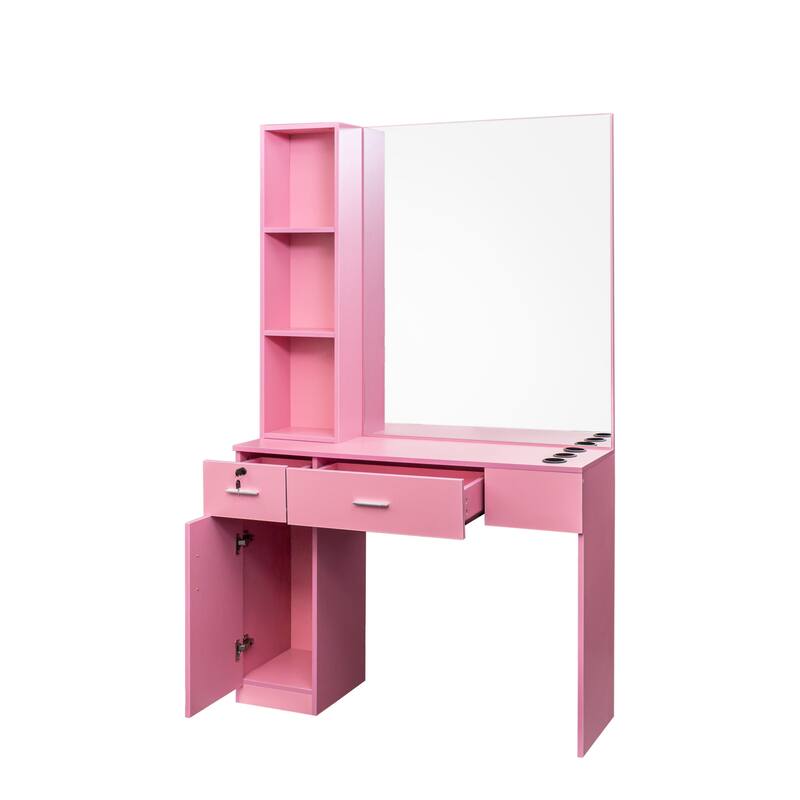 With concise design,Salon Station Barber Stations Styling Station Barber Beauty Spa Salon Equipment Set with Mirror