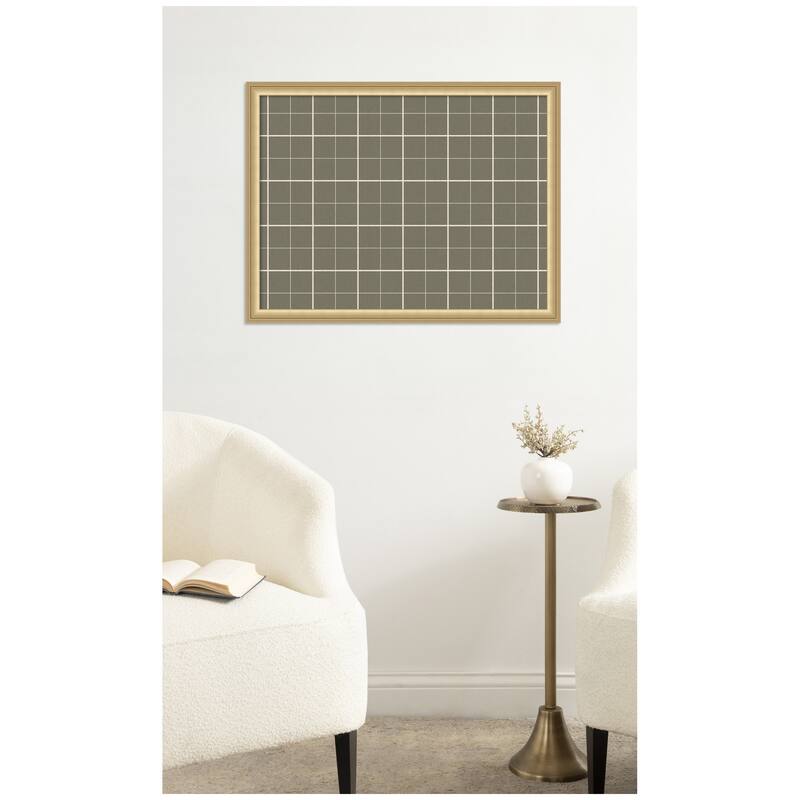 Kate and Laurel Framed Fabric Pinboard Sage Green Plaid Wall Organization