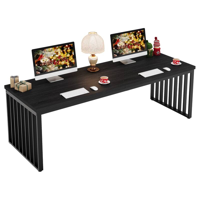 78.74" Extra Long Computer Desk, Double 2-Person Desk, Workstation Writing Study Table for Home Office