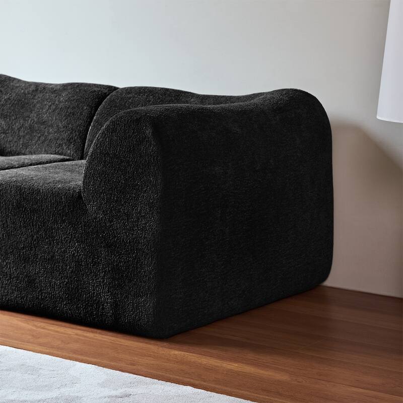 Minimalist Accent Sofa Loveseat Couch with 2 Throw Pillows, 2-Seater Couch for Living Room Apartments
