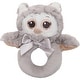 preview thumbnail 1 of 4, Bearington Baby Lil' Owlie 5.5" Gray Owl Ring Rattle