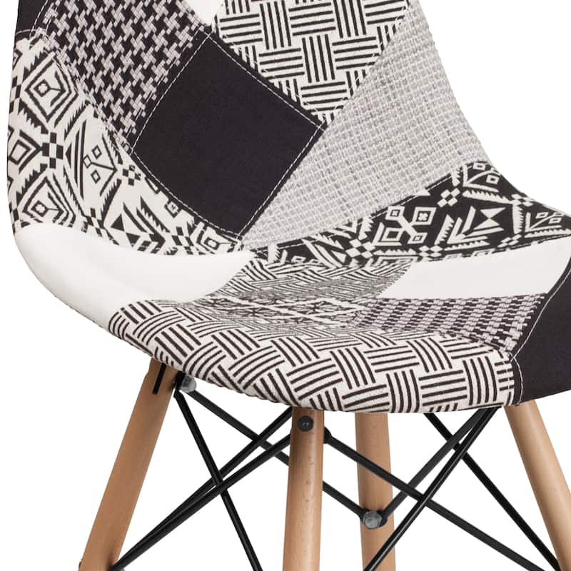 2 Pack Elon Series Fabric Chair with Wooden Legs