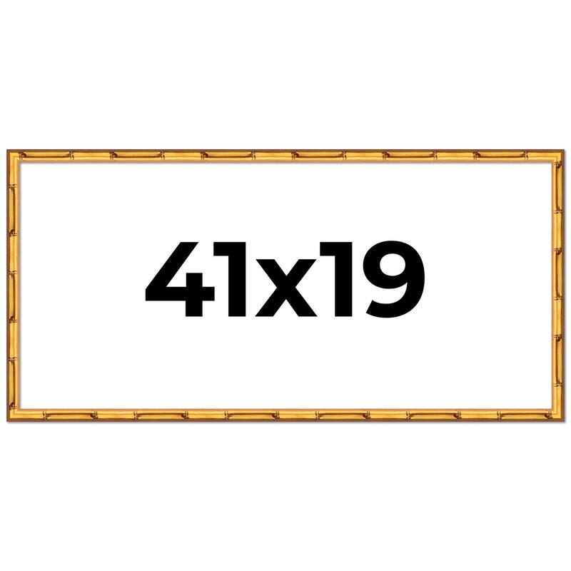 41x19 Frame Gold Bamboo Picture Frame Modern Photo Frame Includes UV Acrylic Shatter Guard Front Acid Free Foam Backing Board