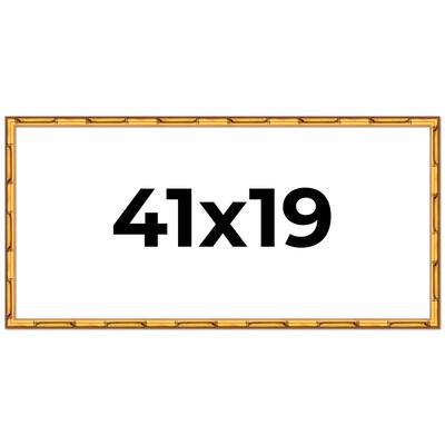 41x19 Frame Gold Bamboo Picture Frame Modern Photo Frame Includes UV Acrylic Shatter Guard Front Acid Free Foam Backing Board