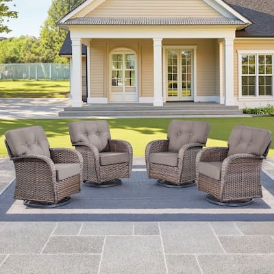 4 Pieces Pocassy Swivel Chair with Soft Cushion